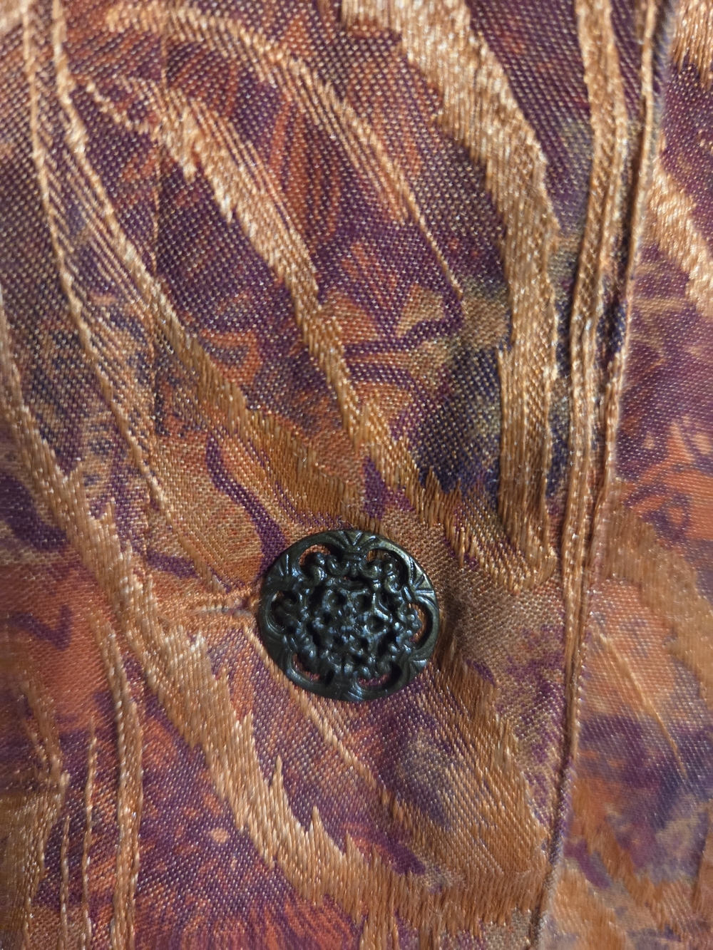 Rust Paisely Button-Front Jacket - Picture 5 of 12